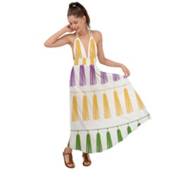 Tassels Tassel Bunting Banner Backless Maxi Beach Dress