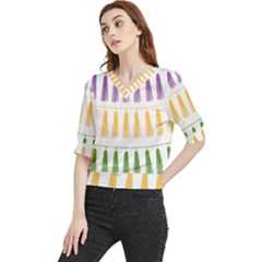 Tassels Tassel Bunting Banner Quarter Sleeve Blouse