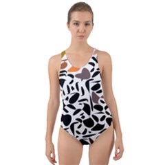 Zappwaits - Words Cut-out Back One Piece Swimsuit by zappwaits