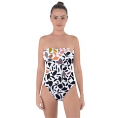 Zappwaits - Words Tie Back One Piece Swimsuit by zappwaits