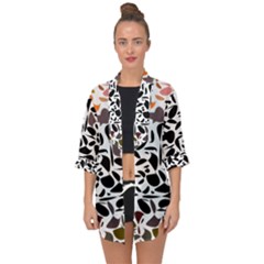 Zappwaits - Words Open Front Chiffon Kimono by zappwaits