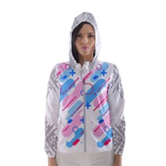 Abstract Geometric Pattern  Women s Hooded Windbreaker