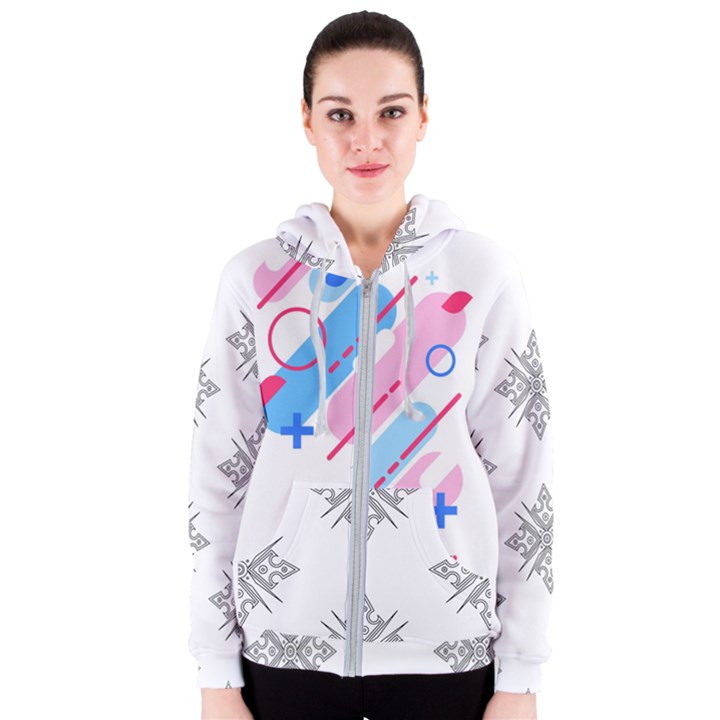 Abstract Geometric Pattern  Women s Zipper Hoodie