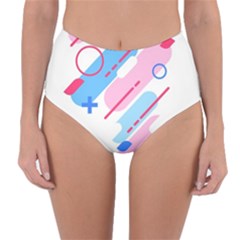 Abstract Geometric Pattern  Reversible High-waist Bikini Bottoms by brightlightarts