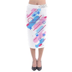 Abstract Geometric Pattern  Midi Pencil Skirt by brightlightarts