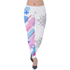 Abstract Geometric Pattern  Velvet Leggings