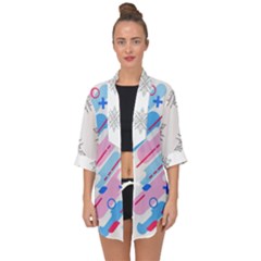 Abstract Geometric Pattern  Open Front Chiffon Kimono by brightlightarts