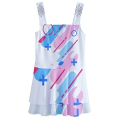 Abstract Geometric Pattern  Kids  Layered Skirt Swimsuit by brightlightarts