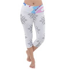 Abstract Geometric Pattern  Lightweight Velour Capri Yoga Leggings by brightlightarts