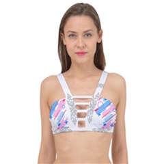 Abstract Geometric Pattern  Cage Up Bikini Top by brightlightarts