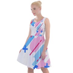 Abstract Geometric Pattern  Knee Length Skater Dress by brightlightarts