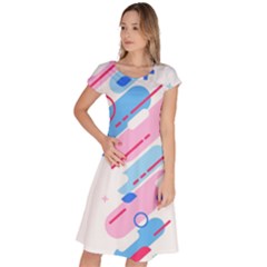 Abstract Geometric Pattern  Classic Short Sleeve Dress by brightlightarts