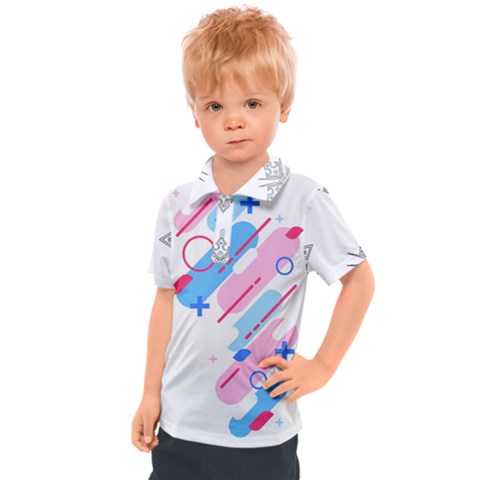 Abstract Geometric Pattern  Kids  Polo Tee by brightlightarts