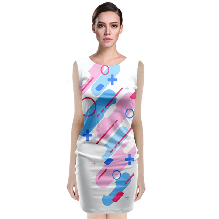 Abstract Geometric Pattern  Classic Sleeveless Midi Dress