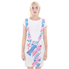 Abstract Geometric Pattern  Braces Suspender Skirt by brightlightarts