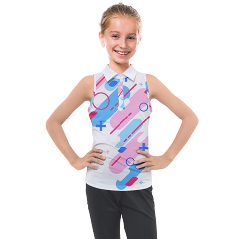 Abstract Geometric Pattern  Kids  Sleeveless Polo Tee by brightlightarts