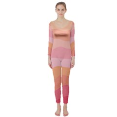 Pink Color Tints Pattern Long Sleeve Catsuit by brightlightarts