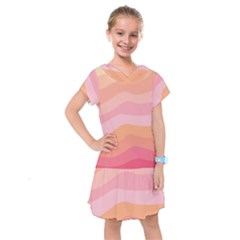 Pink Color Tints Pattern Kids  Drop Waist Dress by brightlightarts