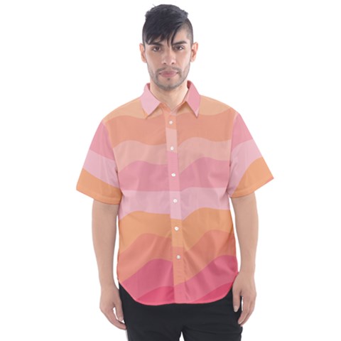 Pink Color Tints Pattern Men s Short Sleeve Shirt by brightlightarts