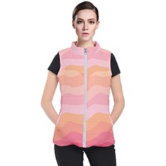 Pink Color Tints Pattern Women s Puffer Vest