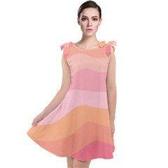 Pink Color Tints Pattern Tie Up Tunic Dress by brightlightarts