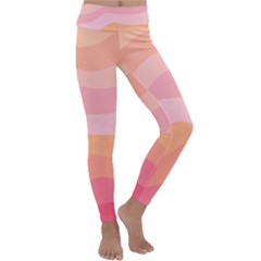 Pink Color Tints Pattern Kids  Lightweight Velour Classic Yoga Leggings by brightlightarts