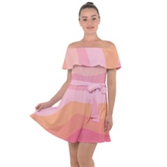 Pink Color Tints Pattern Off Shoulder Velour Dress by brightlightarts