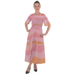 Pink Color Tints Pattern Shoulder Straps Boho Maxi Dress  by brightlightarts