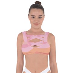 Pink Color Tints Pattern Bandaged Up Bikini Top by brightlightarts