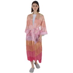 Pink Color Tints Pattern Maxi Satin Kimono by brightlightarts