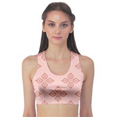 Pattern Floral Design Peach Sports Bra