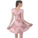 Pattern Floral Design Peach Cap Sleeve Dress View2