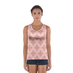 Pattern Floral Design Peach Sport Tank Top 