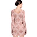 Pattern Floral Design Peach Long Sleeve Velvet Bodycon Dress View2