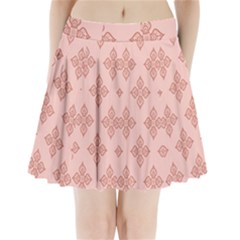 Pattern Floral Design Peach Pleated Mini Skirt