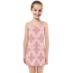 Pattern Floral Design Peach Kids  Summer Sun Dress