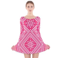 Mandala Pattern Dresses Design Long Sleeve Velvet Skater Dress