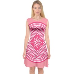 Mandala Pattern Dresses Design Capsleeve Midi Dress by brightlightarts