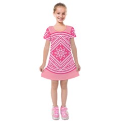 Mandala Pattern Dresses Design Kids  Short Sleeve Velvet Dress