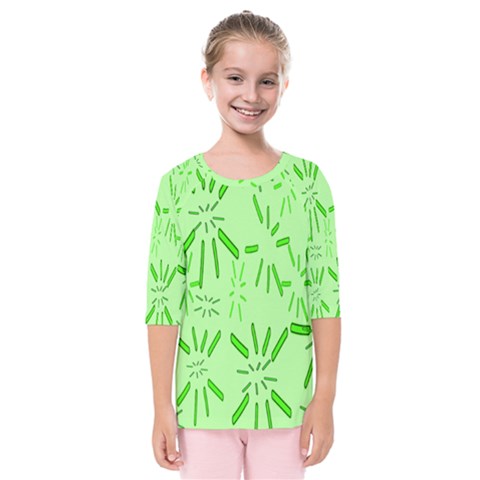 Electric Lime Kids  Quarter Sleeve Raglan Tee by Janetaudreywilson