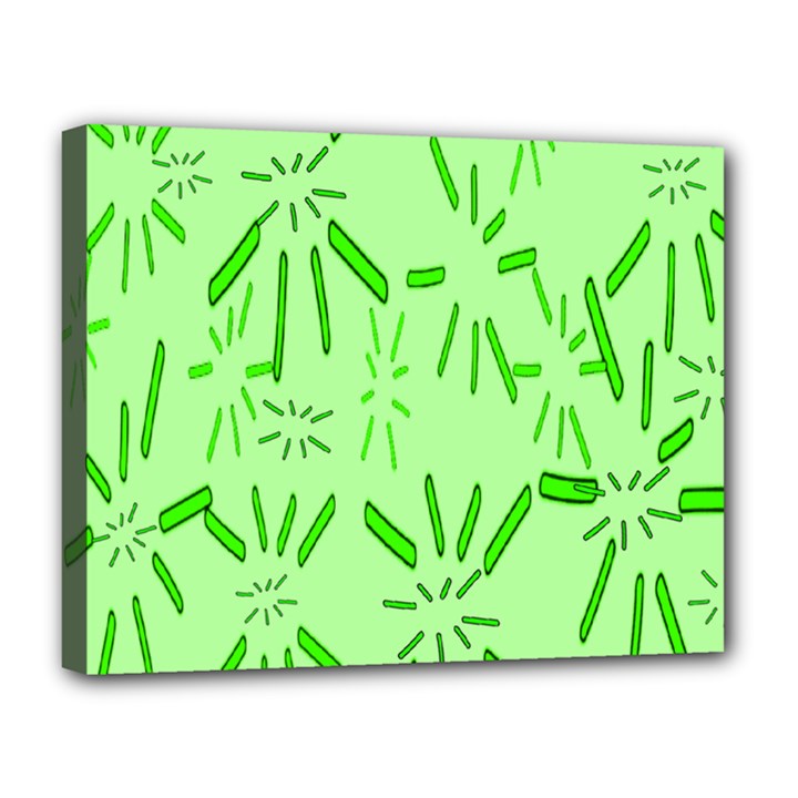 Electric Lime Canvas 14  x 11  (Stretched)