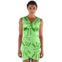 Electric Lime Wrap Front Bodycon Dress View1