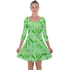 Electric Lime Quarter Sleeve Skater Dress by Janetaudreywilson