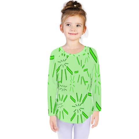 Electric Lime Kids  Long Sleeve Tee by Janetaudreywilson