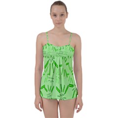 Electric Lime Babydoll Tankini Set