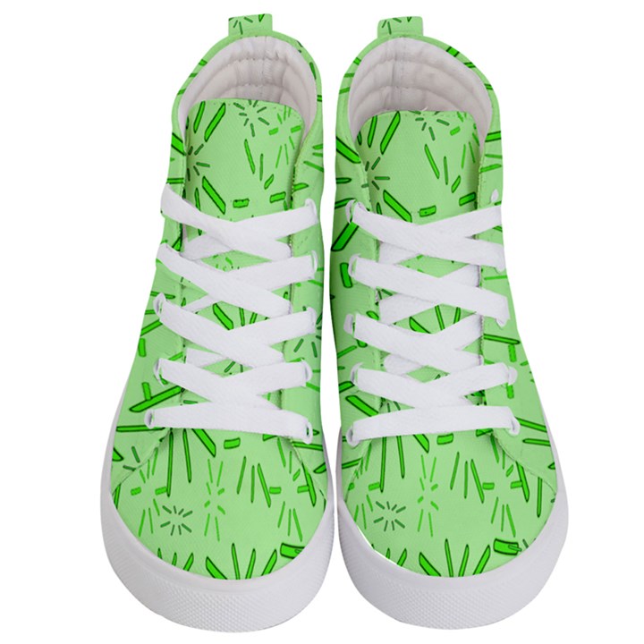 Electric Lime Kids  Hi-Top Skate Sneakers