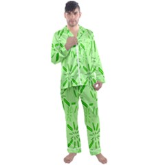 Electric Lime Men s Long Sleeve Satin Pyjamas Set by Janetaudreywilson