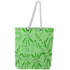 Electric Lime Full Print Rope Handle Tote (large) by Janetaudreywilson