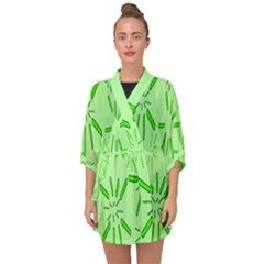 Electric Lime Half Sleeve Chiffon Kimono by Janetaudreywilson