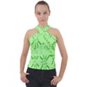 Electric Lime Cross Neck Velour Top View1